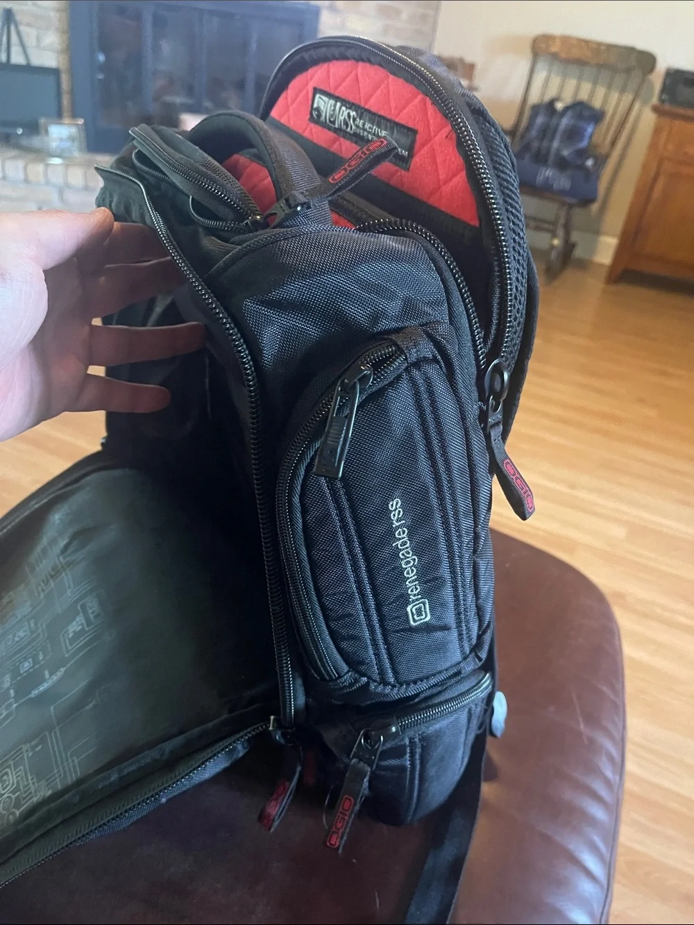 OGIO renegade Black Backpack with Subtle Red Accents